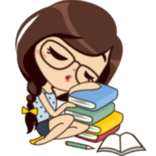Cute Chibi Girl Daily Moods & Expressions Stickers Telegram Sticker #17 - Cute Chibi Girl Daily Moods & Expressions Stickers #17