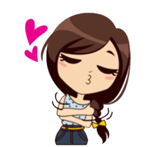 Cute Chibi Girl Daily Moods & Expressions Stickers Telegram Sticker #20 - Cute Chibi Girl Daily Moods & Expressions Stickers #20
