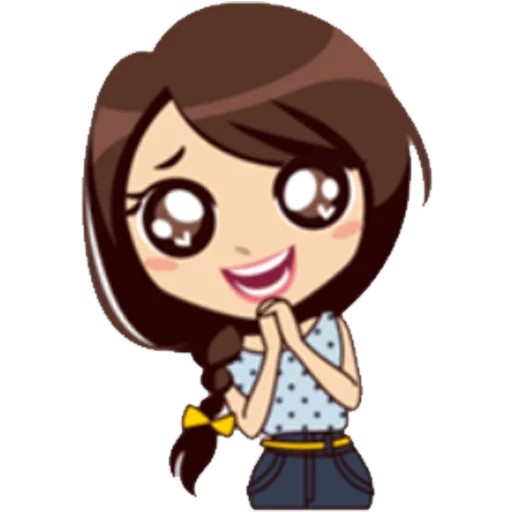 Cute Chibi Girl Daily Moods & Expressions Stickers Telegram Sticker #22 - Cute Chibi Girl Daily Moods & Expressions Stickers #22