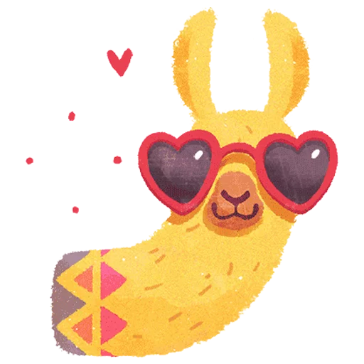 Hipster Llama Telegram Sticker #13 - Hipster Llama #13
