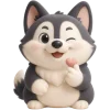Husky Puppy Emoji Telegram Sticker #10 - Husky Puppy Emoji #10