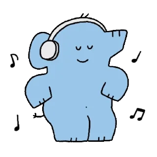 Blue Elephant Cute Reactions
