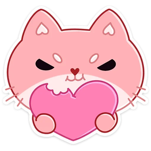 Pink Cat Meo Telegram Sticker #5 - Pink Cat Meo #5