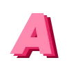 Pink Typography Letters Alphabet Emoji Set