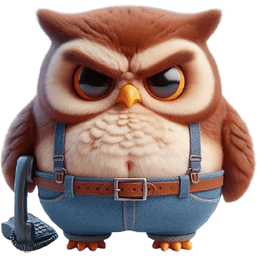 Owl So Cute Na Ja Telegram Sticker #12 - Owl So Cute Na Ja #12