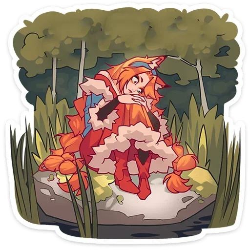 Fox Girl in the Woods
