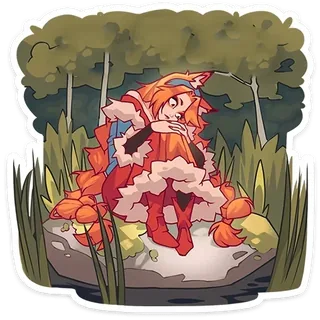 Fox Girl in the Woods