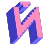 3D Pixel Art Typography Letters Emoji Set Telegram Sticker #10 - 3D Pixel Art Typography Letters Emoji Set #10