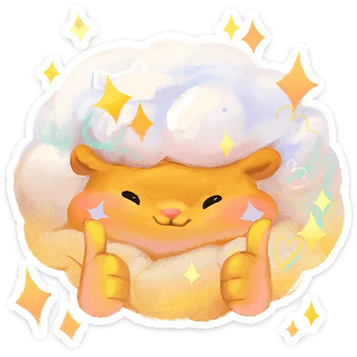 Puff the Cloud Sheep Telegram Sticker #18 - Puff the Cloud Sheep #18