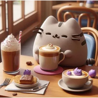 Pusheen at the Cafe