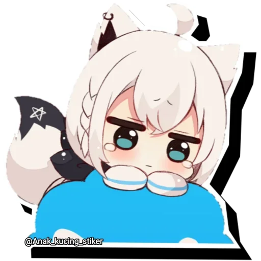Shirakami Fubuki Chibi Telegram Sticker #10 - Shirakami Fubuki Chibi #10