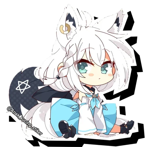 Shirakami Fubuki Chibi Telegram Sticker #18 - Shirakami Fubuki Chibi #18