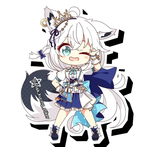 Shirakami Fubuki Chibi Telegram Sticker #19 - Shirakami Fubuki Chibi #19
