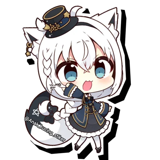 Shirakami Fubuki Chibi Telegram Sticker #20 - Shirakami Fubuki Chibi #20