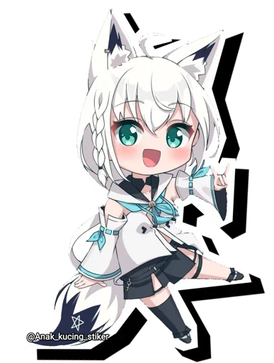 Shirakami Fubuki Chibi Telegram Sticker #21 - Shirakami Fubuki Chibi #21