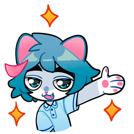 Blue Cat Sima Telegram Sticker #2 - Blue Cat Sima #2