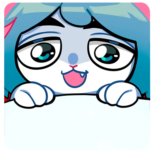 Blue Cat Sima Telegram Sticker #12 - Blue Cat Sima #12