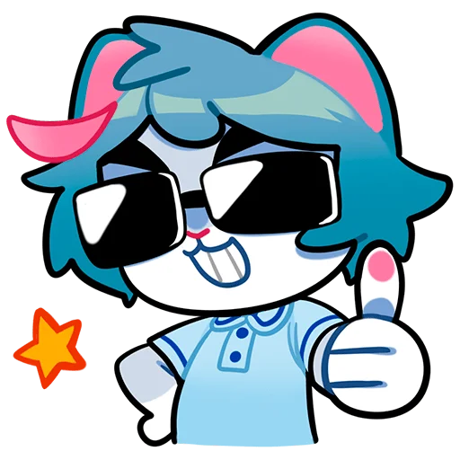 Blue Cat Sima Telegram Sticker #13 - Blue Cat Sima #13