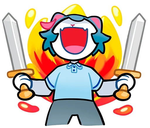 Blue Cat Sima Telegram Sticker #16 - Blue Cat Sima #16