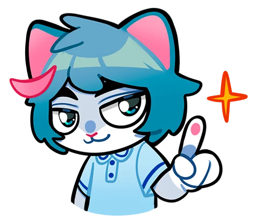 Blue Cat Sima Telegram Sticker #23 - Blue Cat Sima #23