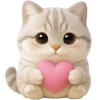 Super Cute Grey Cat Emoji Telegram Sticker #2 - Super Cute Grey Cat Emoji #2