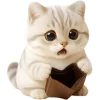 Super Cute Grey Cat Emoji Telegram Sticker #18 - Super Cute Grey Cat Emoji #18