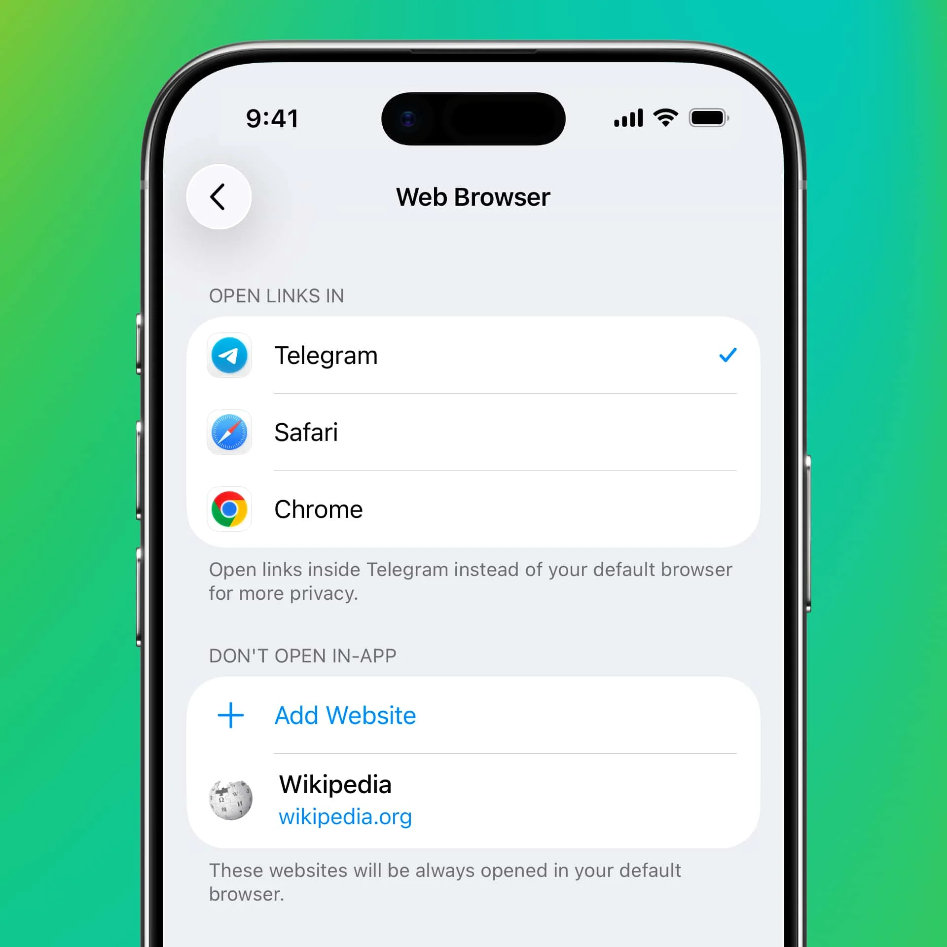 Web Browser Settings