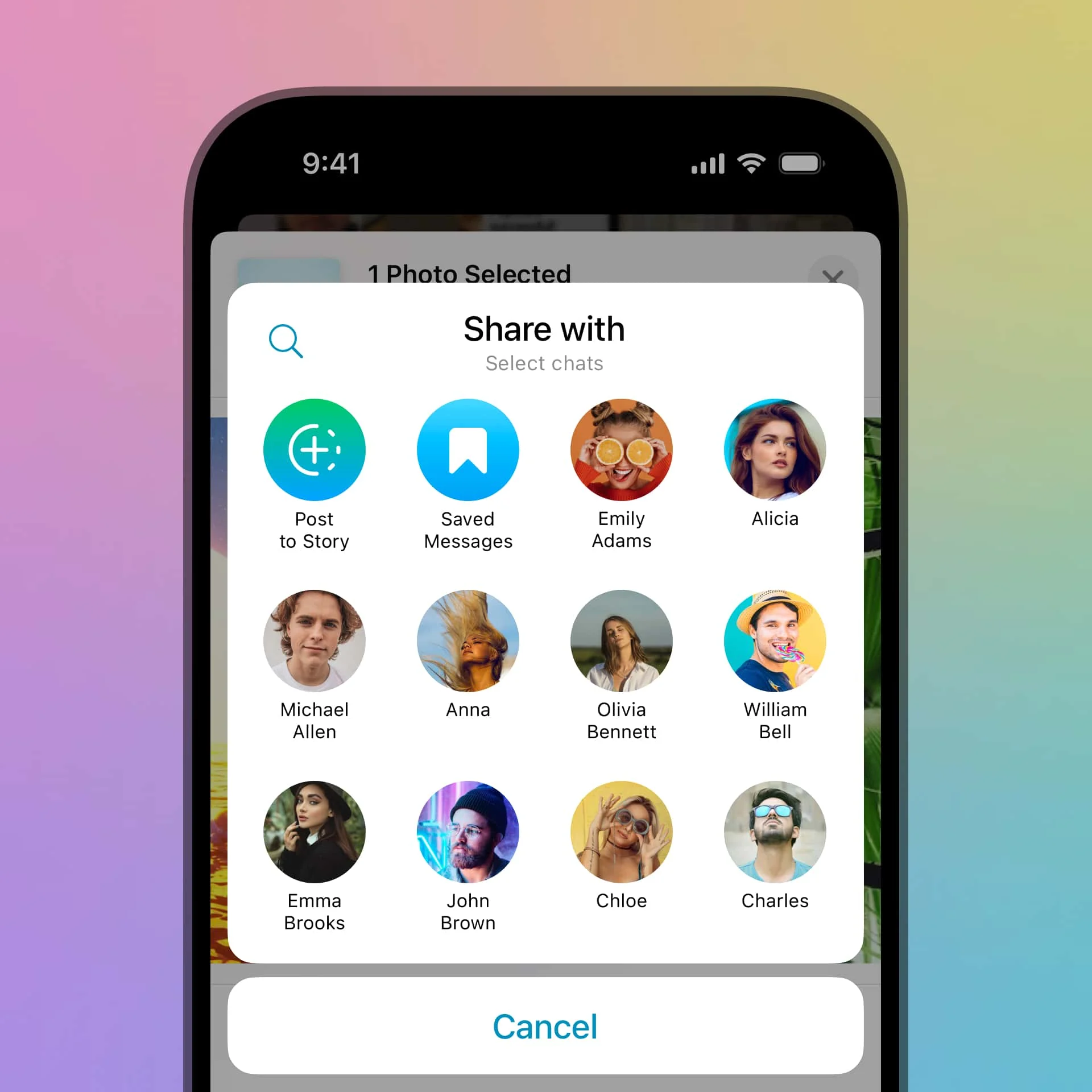 Share menu on iOS