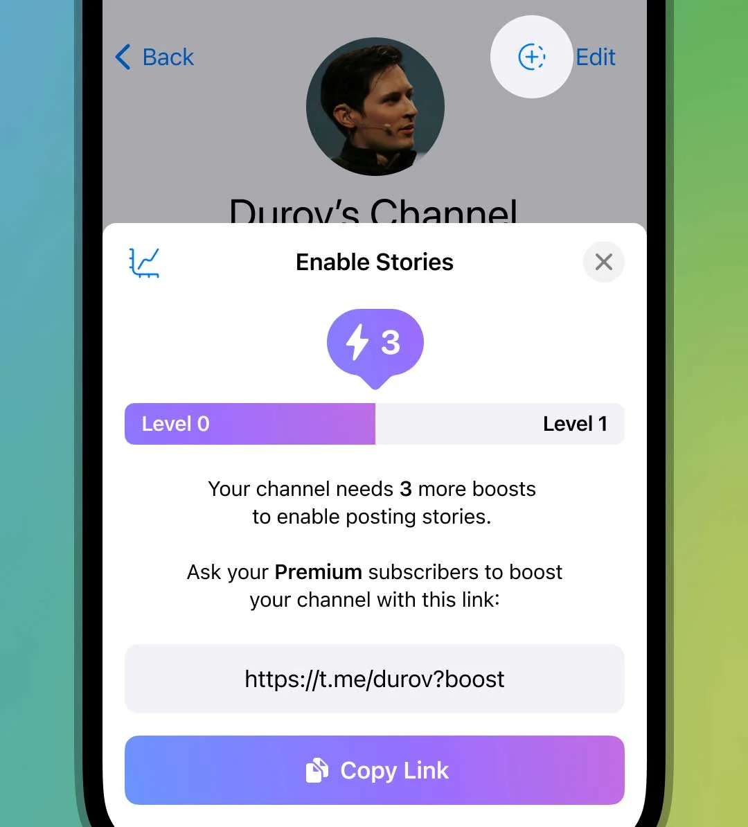 Channel admins can post stories 