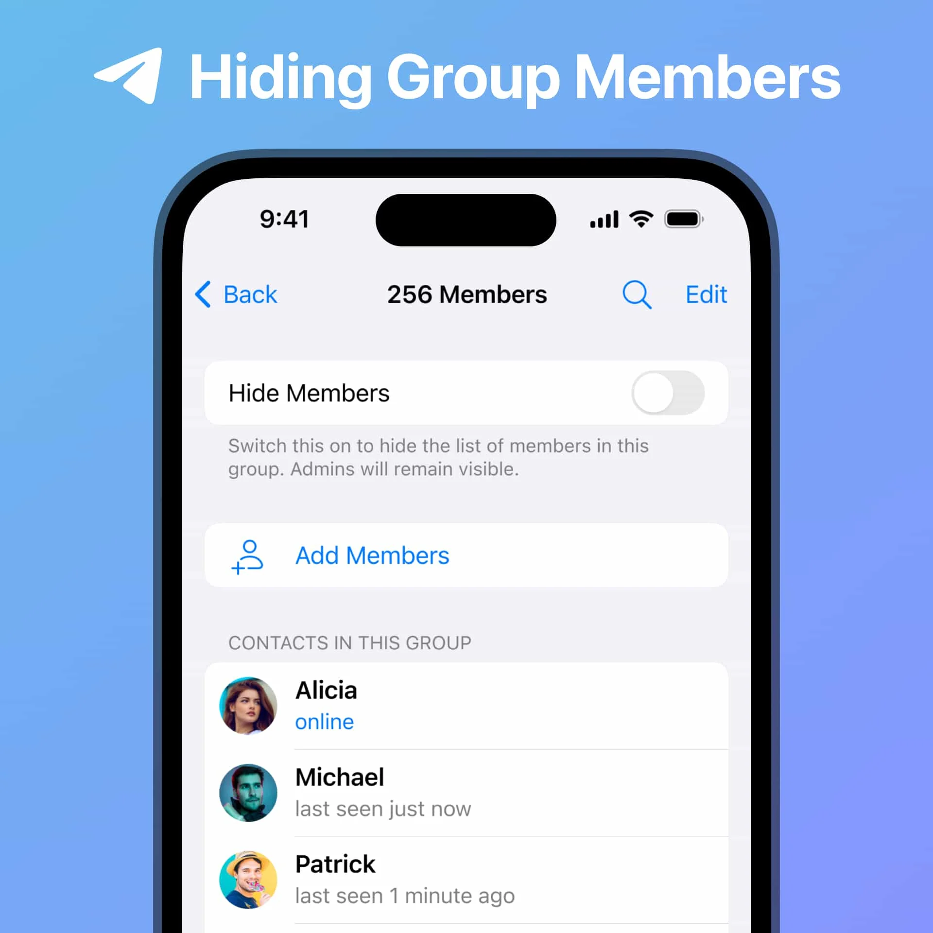 Hiding Group Members
