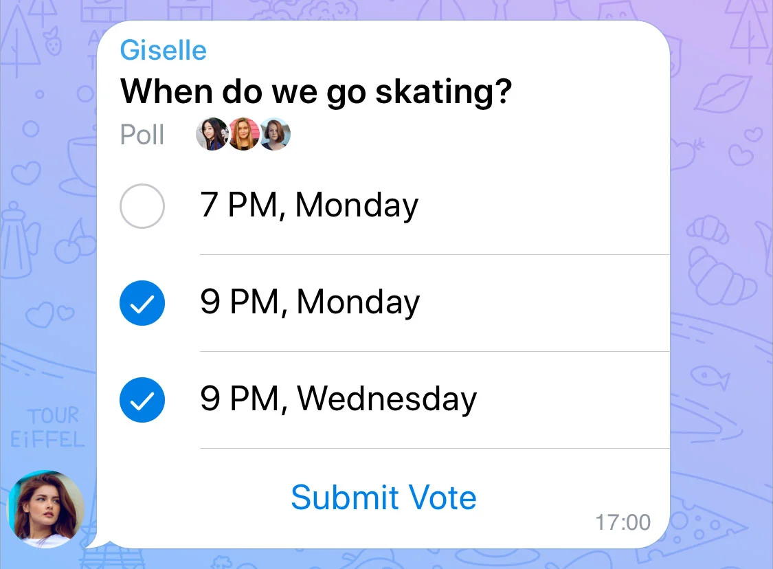 A poll that allows people to select multiple answers