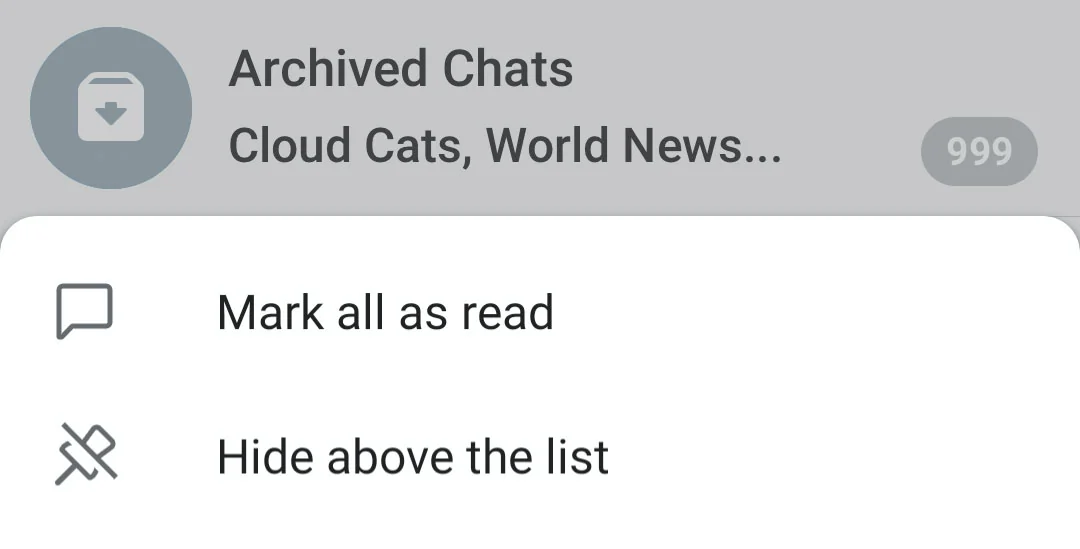 Mark all messages as read in the Archive on Android.
