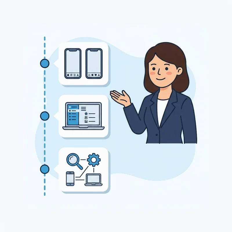 Telegram's Main Screens: Chats, Contacts, Settings by Device — at a glance illustration