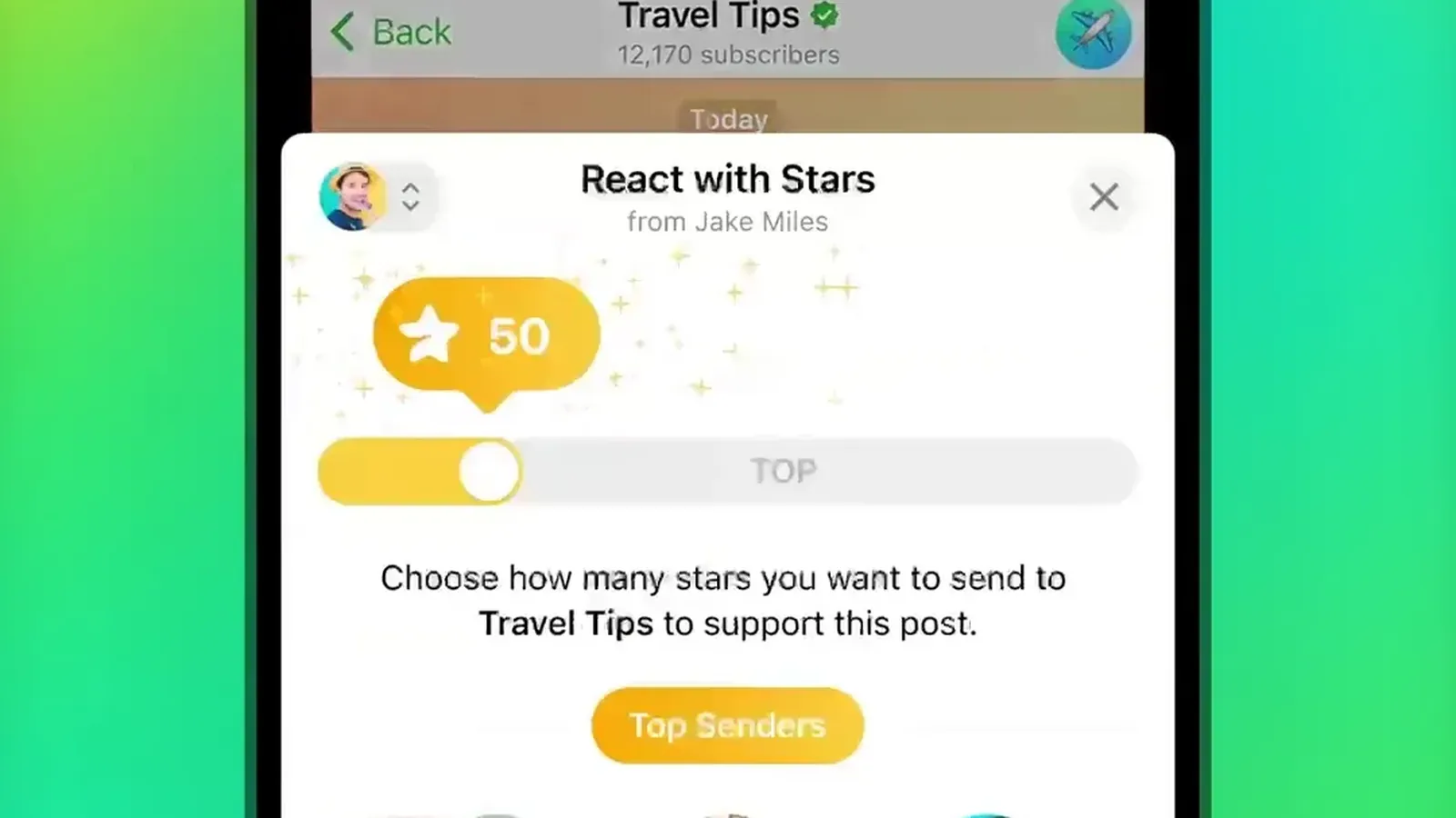 How to Send Star Reactions as a Channel on Telegram